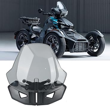Adjustable 3 inches Windshield for Can-Am Ryker 600 900 Sport & Rally Edition 2019-2023 All Models, Front Vented Wind Deflector Windscreen Accessories( Replace # 219401023, 219400771)